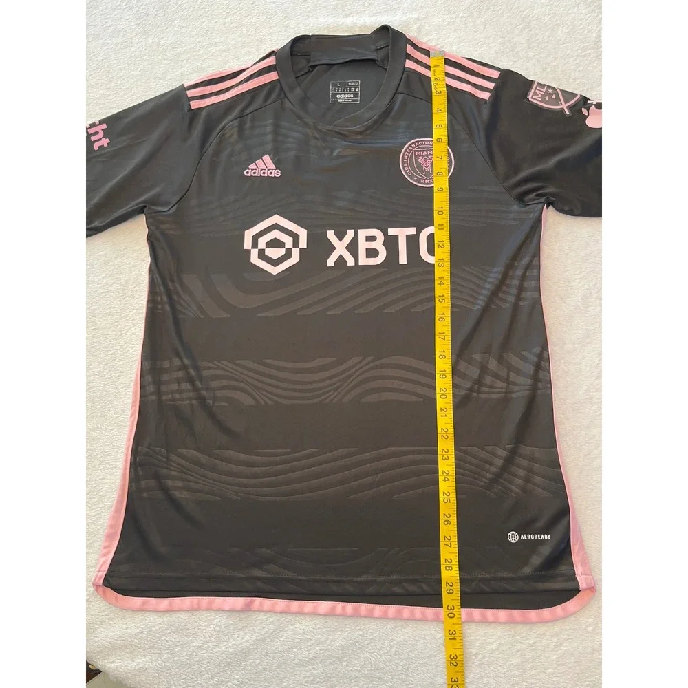 Inter Miami CF Adidas Soccer Jersey Size Large Black‎ Pink Authentic